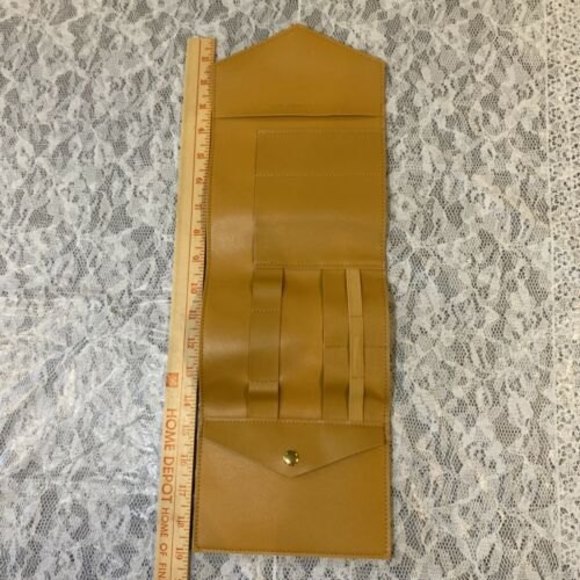 Glass Ladder Co Katherine Tech Organizer Roll Up Travel Pouch Leather Zipper - Picture 2 of 4